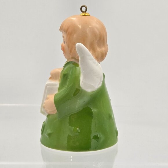 Goebel Hummel Angel Bell Ornament 1990 Green Ceramic Lantern 15th Ed w/Box - Picture 4 of 10